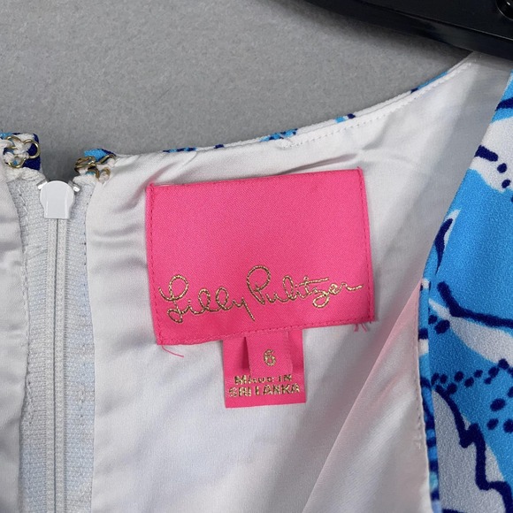 Lilly Pulitzer Dress Womens 6 Blue White Floral Donna Maxi Romper Sleeveless - Picture 8 of 16